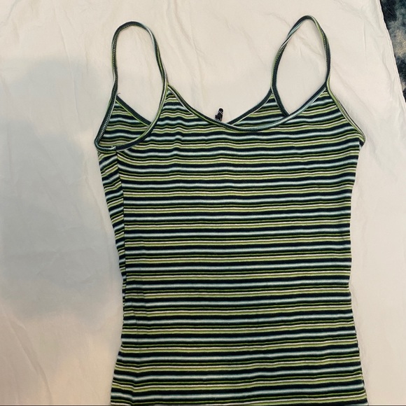 Brandy Melville Lola Green Striped Bodysuit - Picture 2 of 5